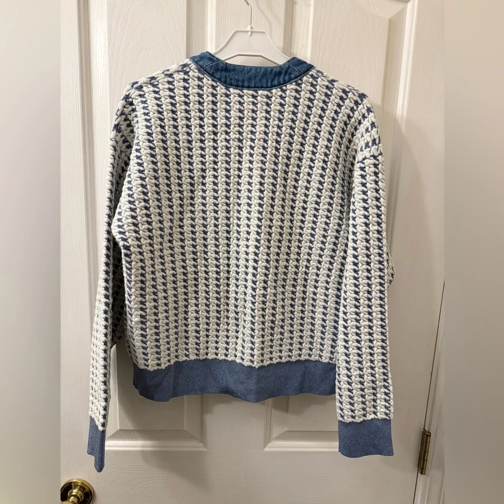 Sandro Tweed and Denim Cropped Cardigan size 1 - Picture 6 of 11